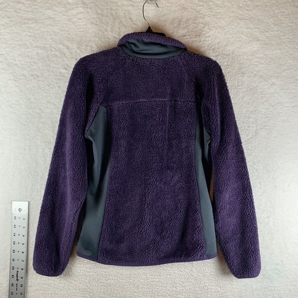 Columbia Sherpa Jacket Womens Medium Purple Gray Stretch Mock Neck Full Zip 8033 - Picture 6 of 7